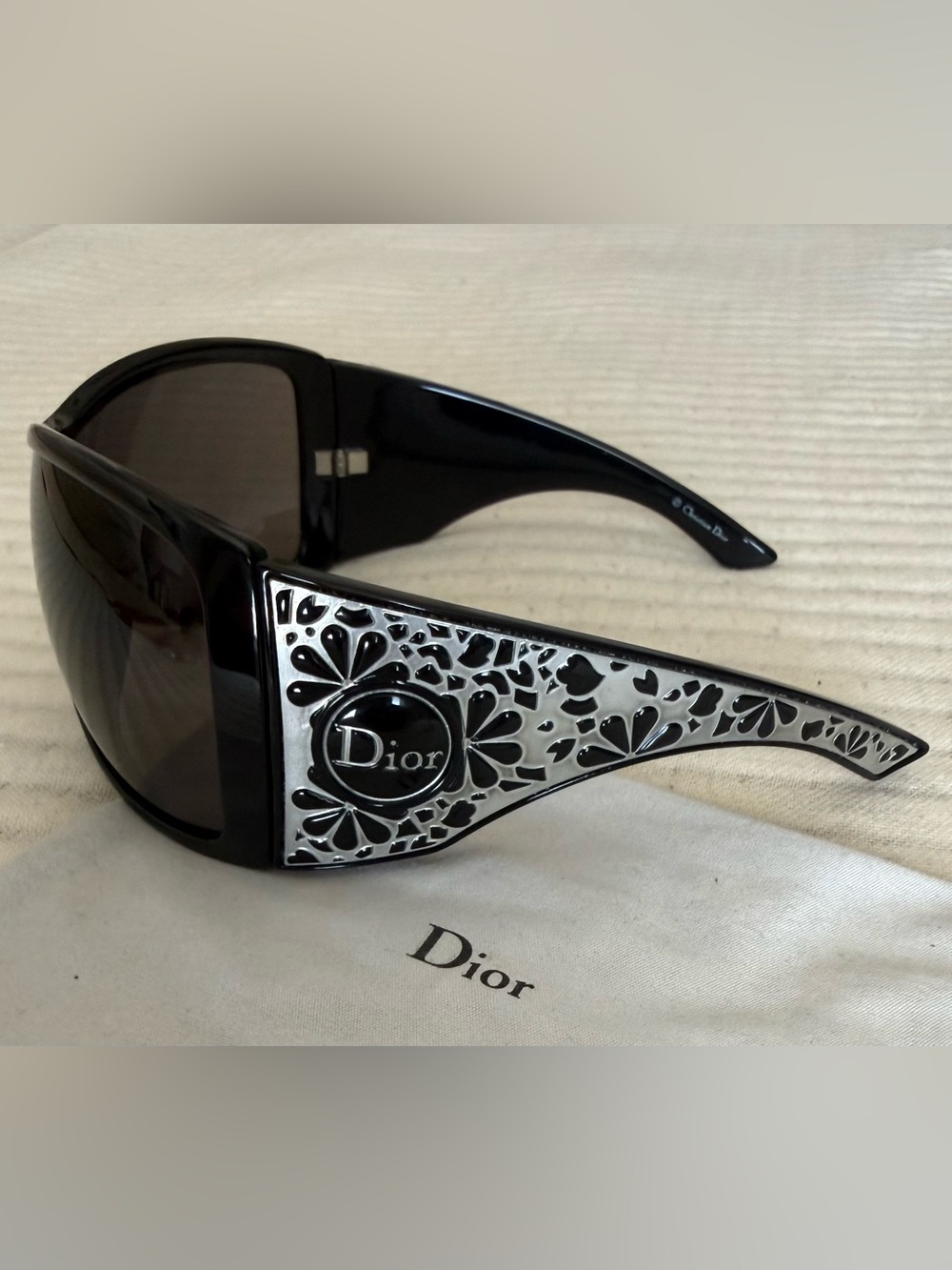 Christian Dior CHERRY TREE  black oversized sunglasses made in Italy D28CY 115 - Picture 3 of 4